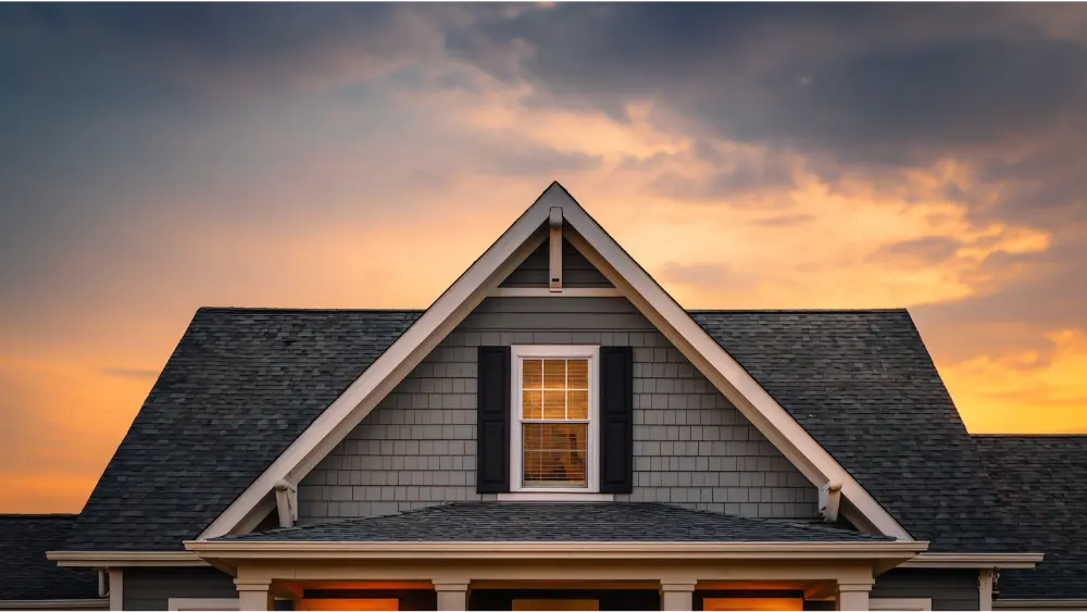 Beautiful roof at sunset